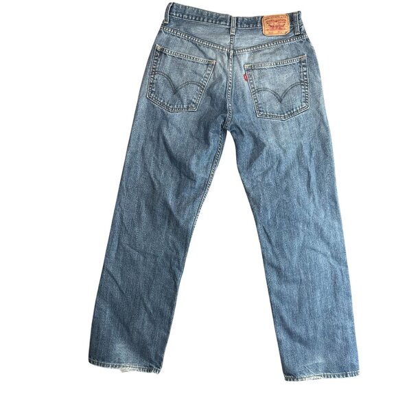 Levis 569 Loose Straight Distressed Denim Jeans Mens W32 L34 Broken In Faded Vtg - Picture 8 of 9